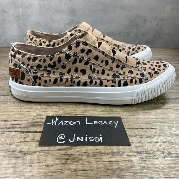 Blowfish~Women's~Malibu Marley Leopard Latte Spots Slip On Sneakers~Size 7.5 - Picture 2 of 8